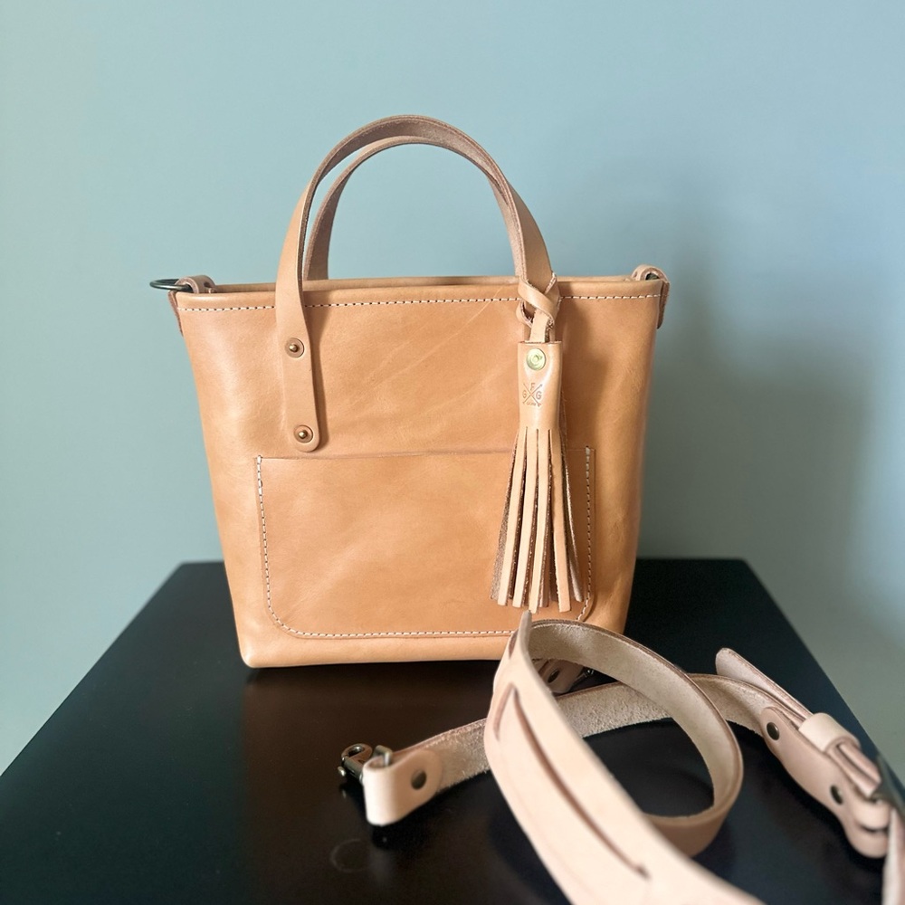 Go Forth Goods Mini Avery in Veg Tan leather. EUC - Picture 2 of 8